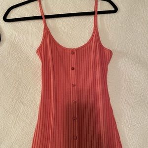 Coral Midi button down dress